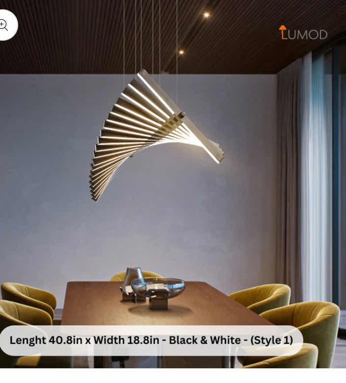 Photo 1 of NIB - HAGEN NORDIC FISHBONE GOLD & MARBLE LUXURT LED CHANDELIER 40.8“ x 18.8 LL-1053-MF