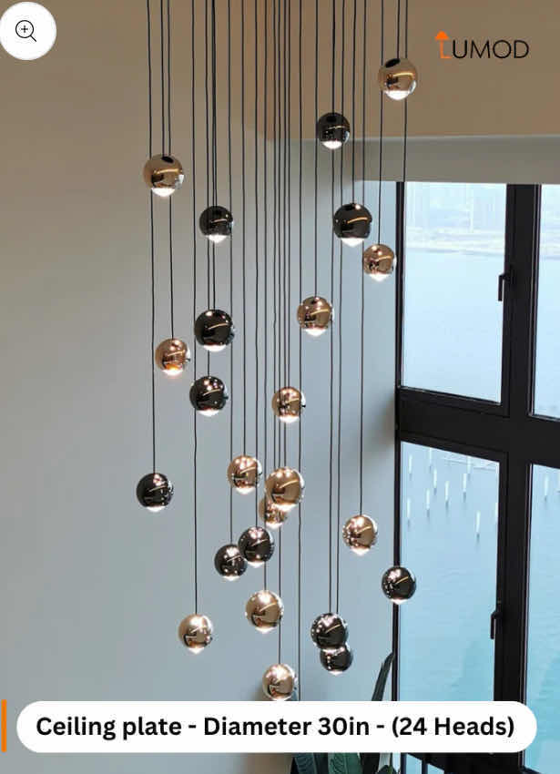 Photo 1 of BIB - ETTA HANGING GOOD & BLACK 24 HEADS BALLS ARTISTIC LED LIGHTING  DIAMETER 30” LL-1071-MF