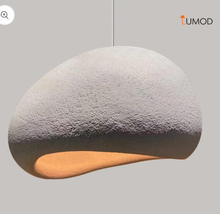 Photo 1 of NIB - POPPY UNIQUE OFF WHITE TEXTURED EGG PENDANT LIGHT DIAMETER 40cm LL-1026-MF