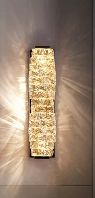 Photo 2 of NIB - ESME DIAMOND GLASS WALL SCONCE LIGHTING 4.4“ x 6.4”H18.4“ LL-1040-MF