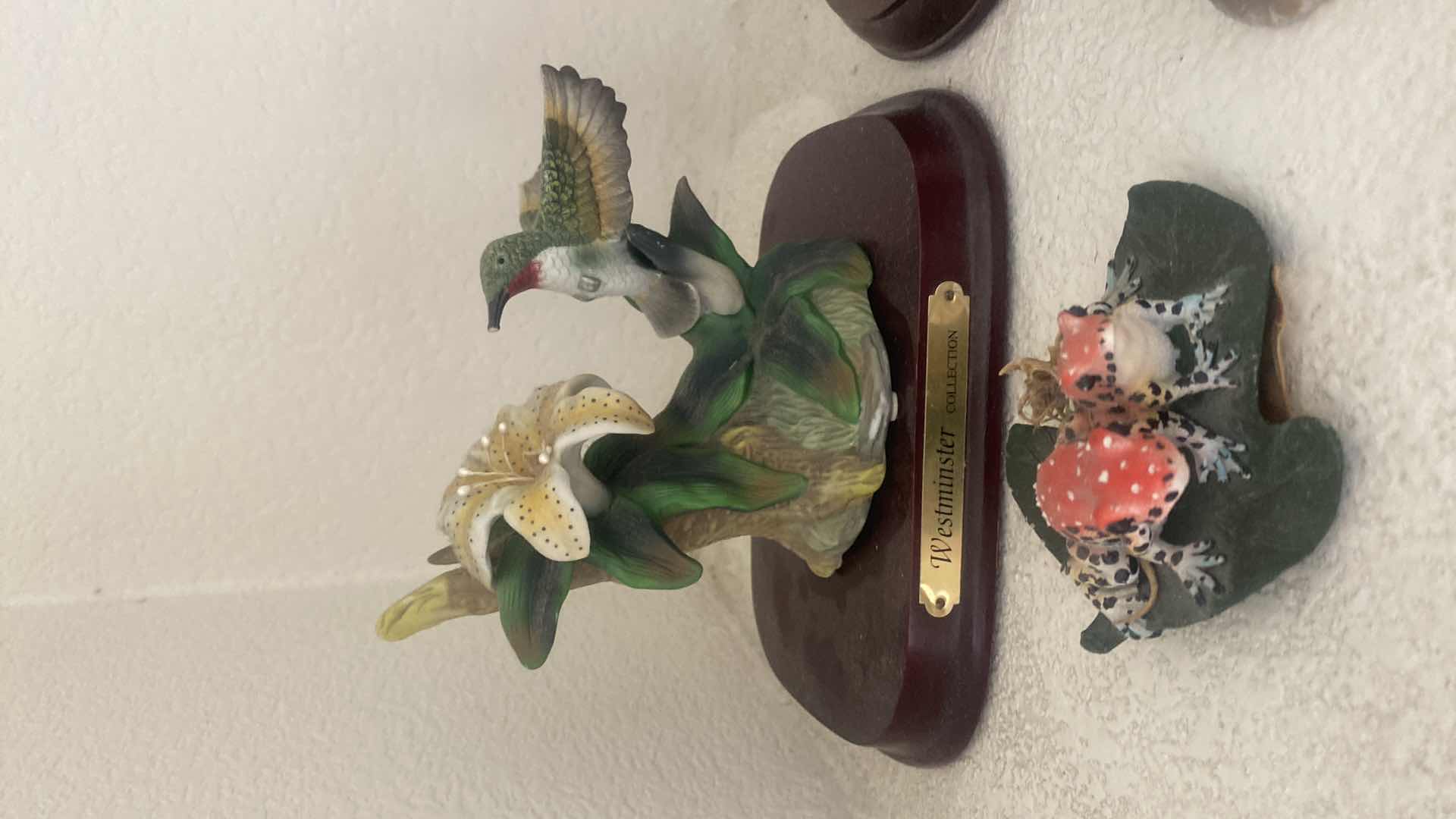 Photo 1 of 4 - PORCELAIN SCULPTURES BIRDS FROGS & GIRAFFE LARGEST 6” x 5”