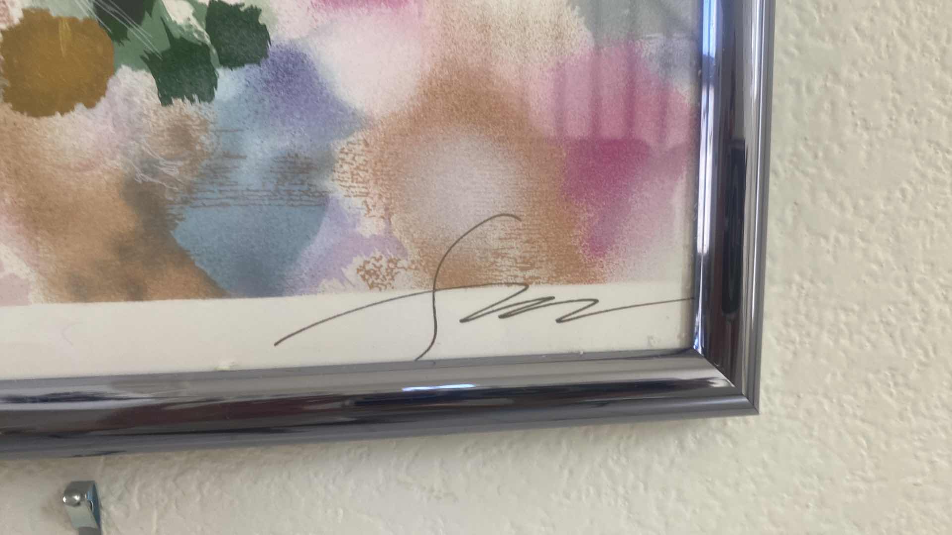 Photo 1 of FRAMED LIMITED EDITION SILKSCREEN BY SUZANNE MARIE “FEMALE PORTRAIT” SIGNED NUMBERED ARTWORK 13” x 17”