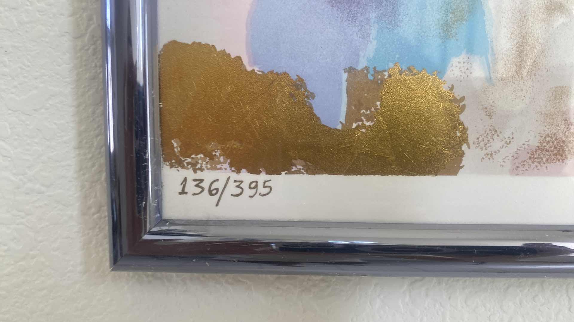 Photo 3 of FRAMED LIMITED EDITION SILKSCREEN BY SUZANNE MARIE “FEMALE PORTRAIT” SIGNED NUMBERED ARTWORK 13” x 17”