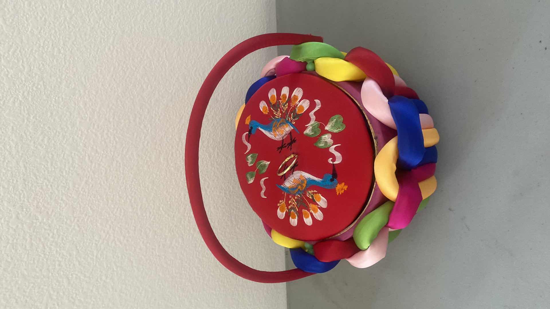 Photo 1 of BRIGHT SEWING BASKET WITH CONTENTS 10” x 9”