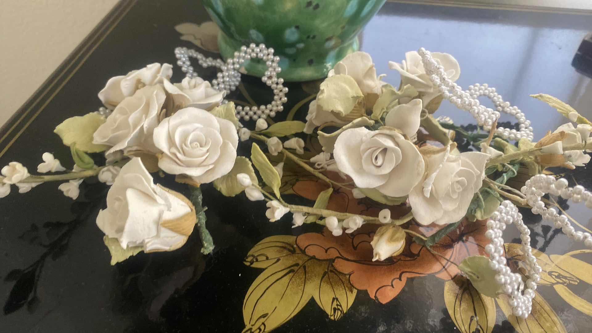 Photo 1 of SUN CERAMIC VASE WITH FAUX FLORAL VASE H12”