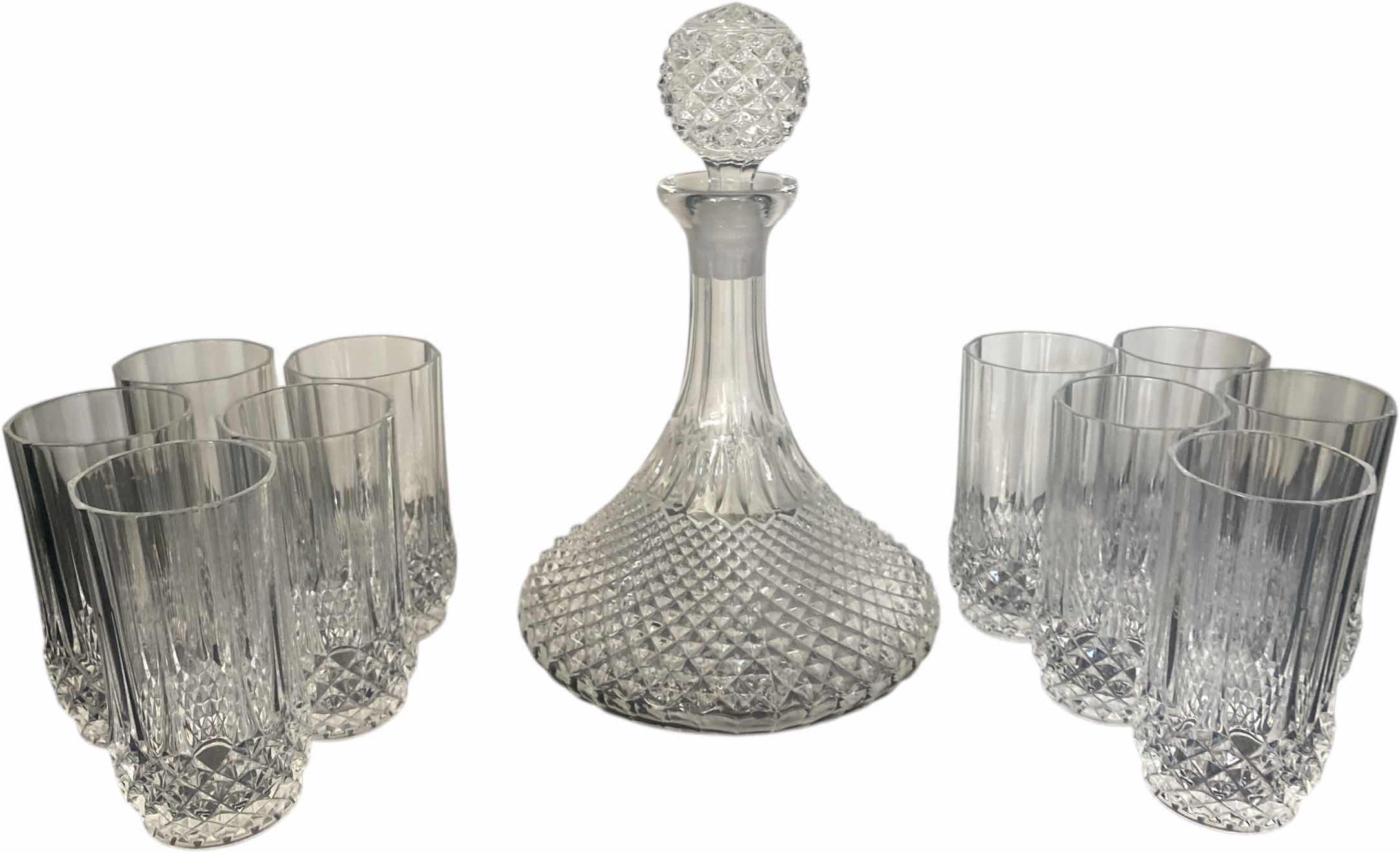 Photo 1 of CRYSTAL DECANTER WITH 10 GLASSES