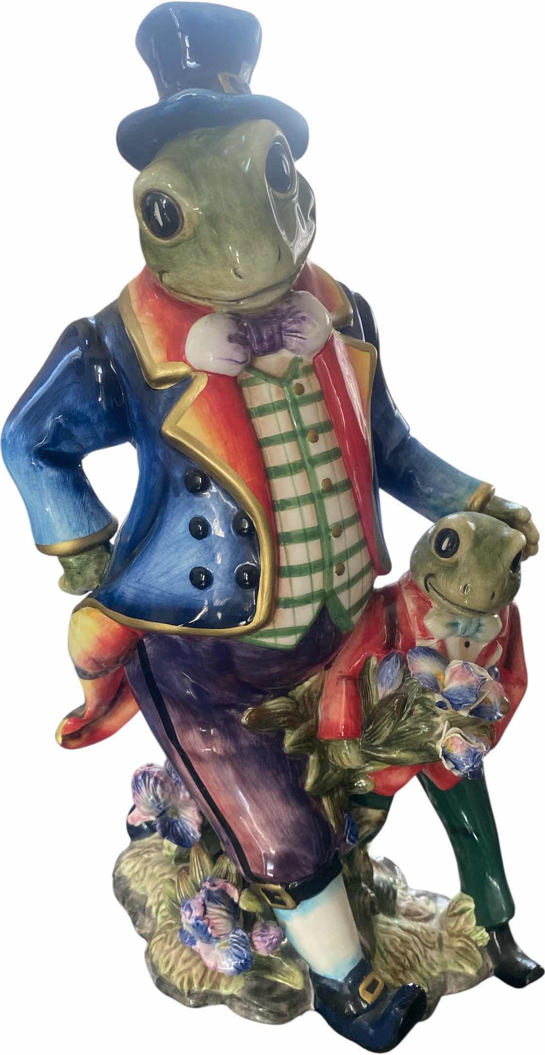 Photo 1 of CERAMIC FROGS CARNIVAL FIGURINE H14”