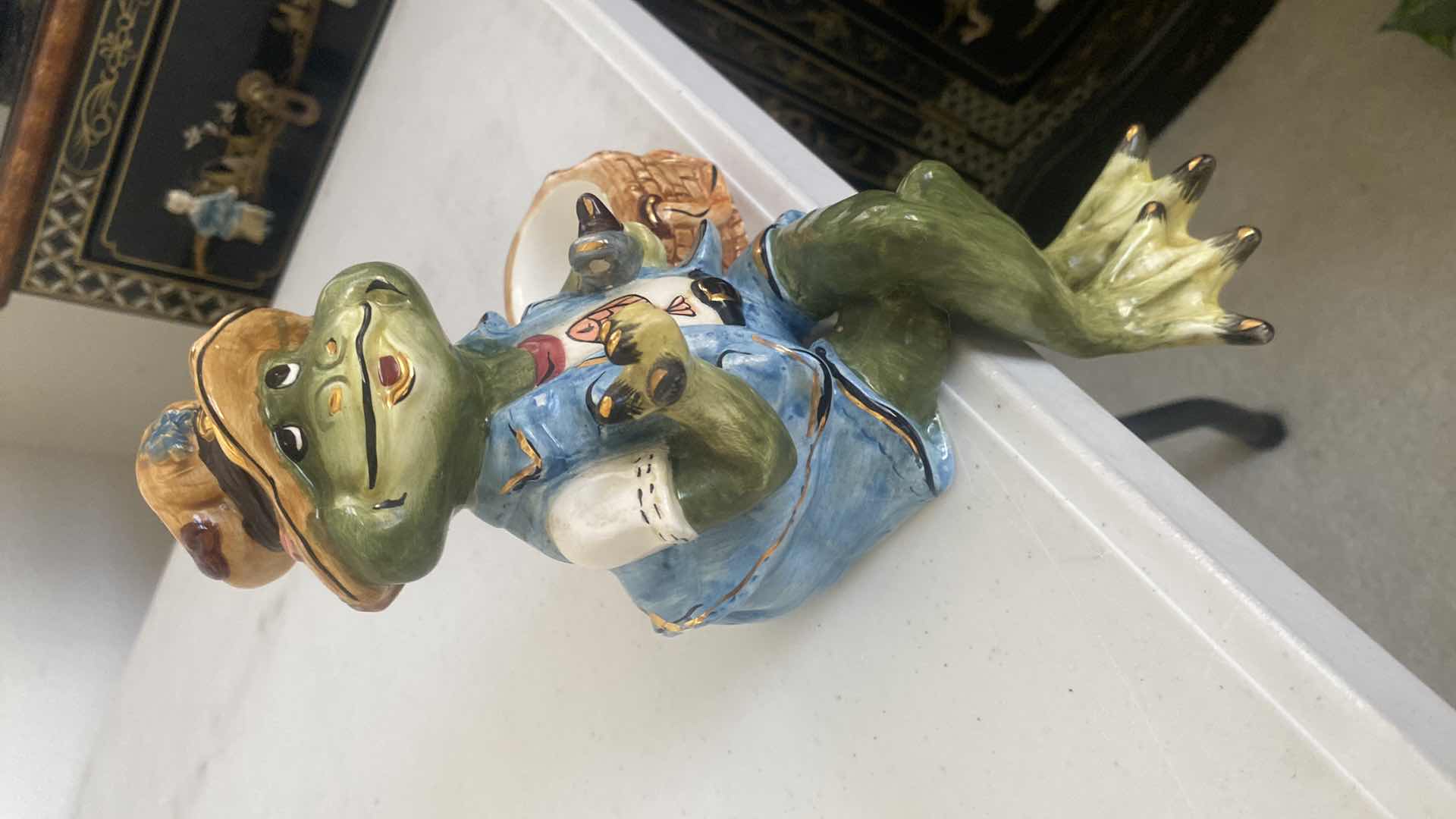 Photo 1 of CERAMIC SHELF FROG FIGURINE H11”