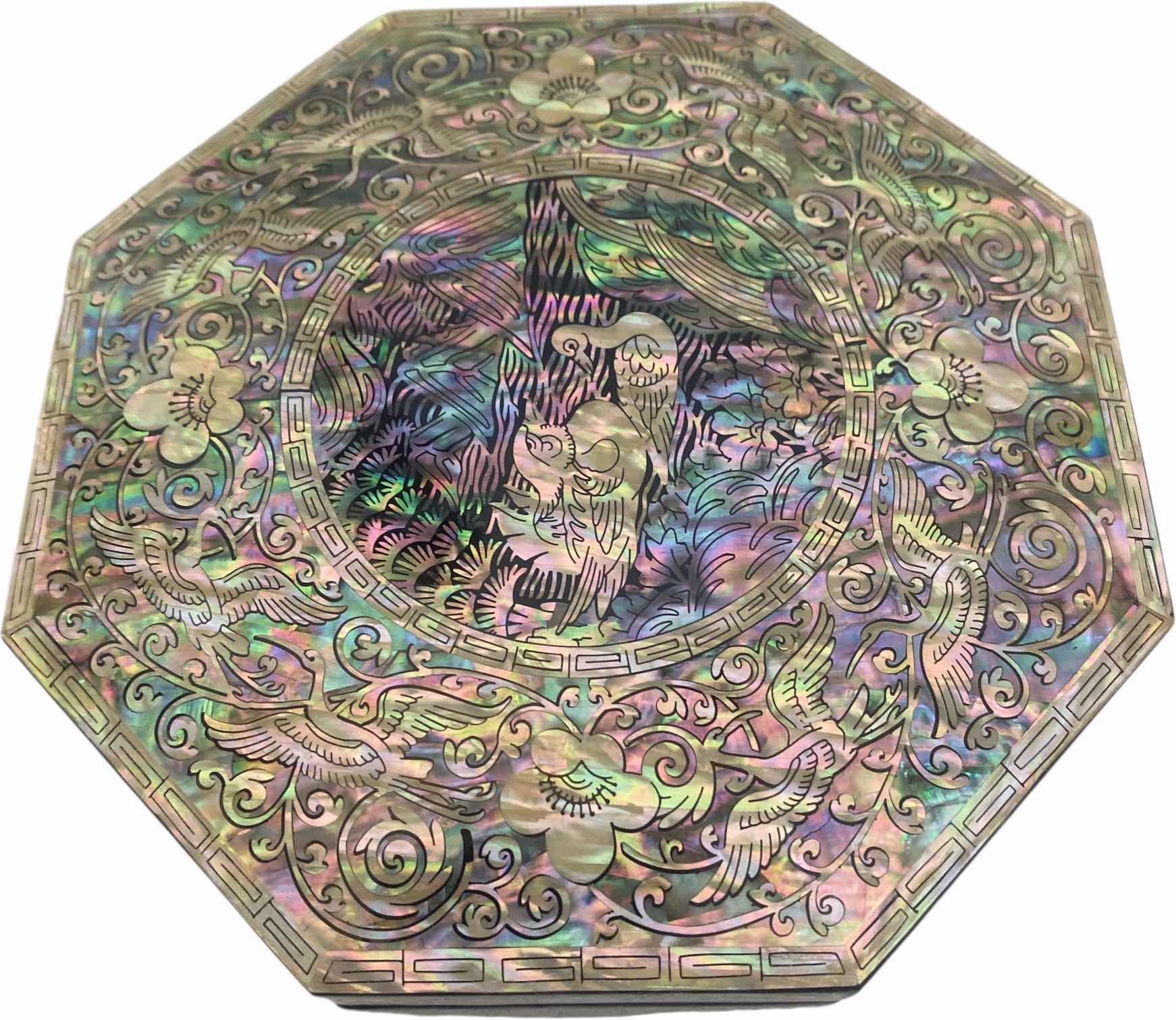 Photo 1 of KOREAN OCTAGONAL MOTHER OF PEARL JEWELRY BOX 5 3/4” x 2”