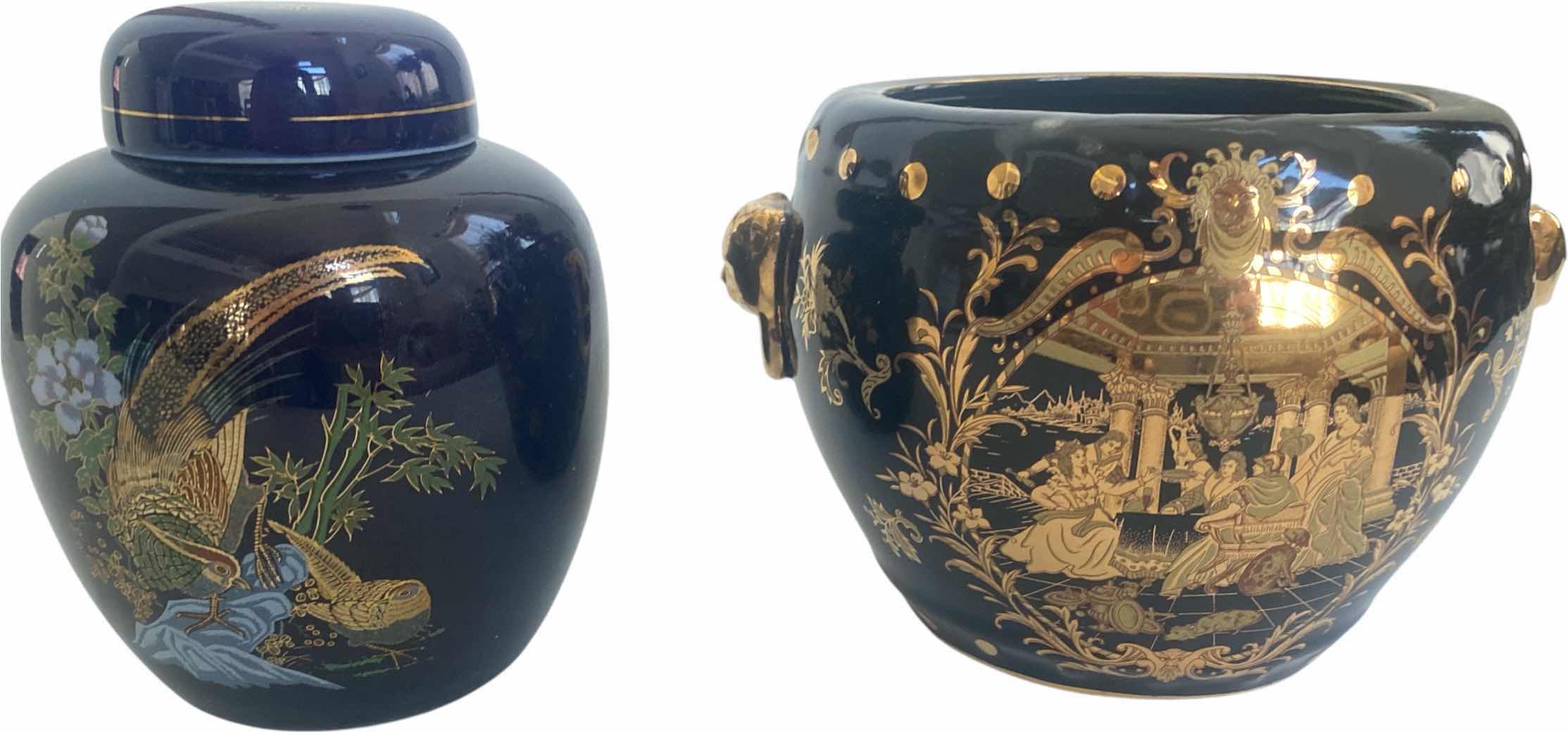 Photo 1 of CERAMIC GINGER JAR & BOWL 7” x 5”