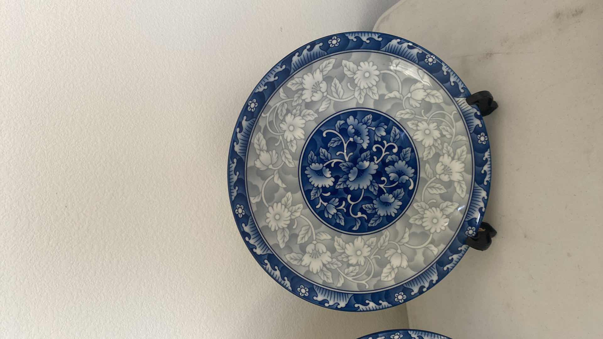 Photo 1 of 2 - BLUE & WHITE PORCELAIN 13 1/2”PLATTERS MADE IN KOREA
