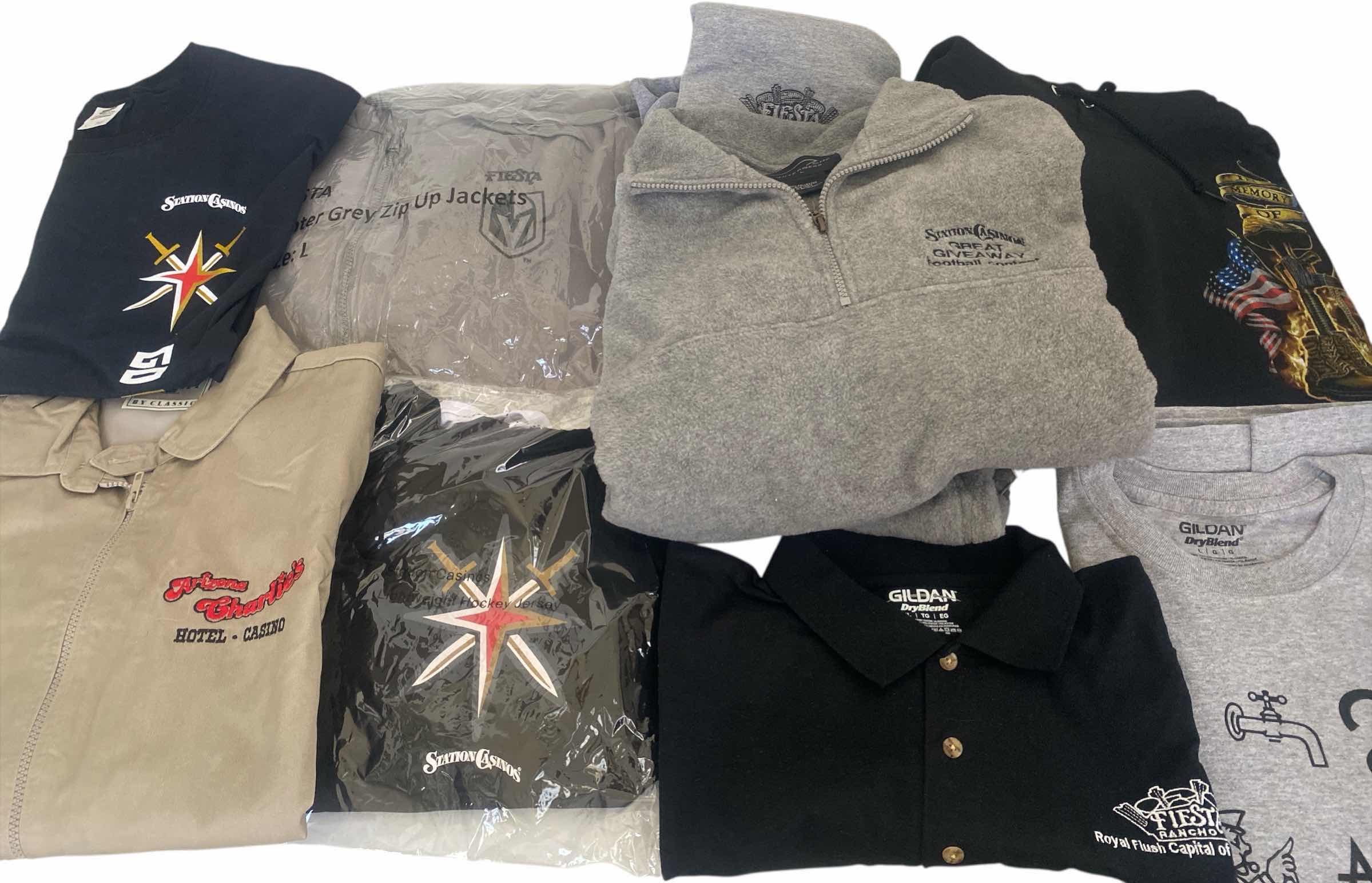 Photo 1 of 9 - MENS CASINO GIVE AWAY SHIRTS & JACKETS SIZES LARGE & X-LARGE