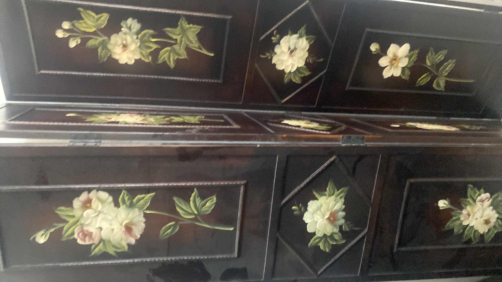 Photo 1 of 4 PANEL WOOD W/FLORALS ROOM DIVIDER EACH PANEL 16” X 71” - 2 AVAILABLE EACH SOLD SEPARATELY