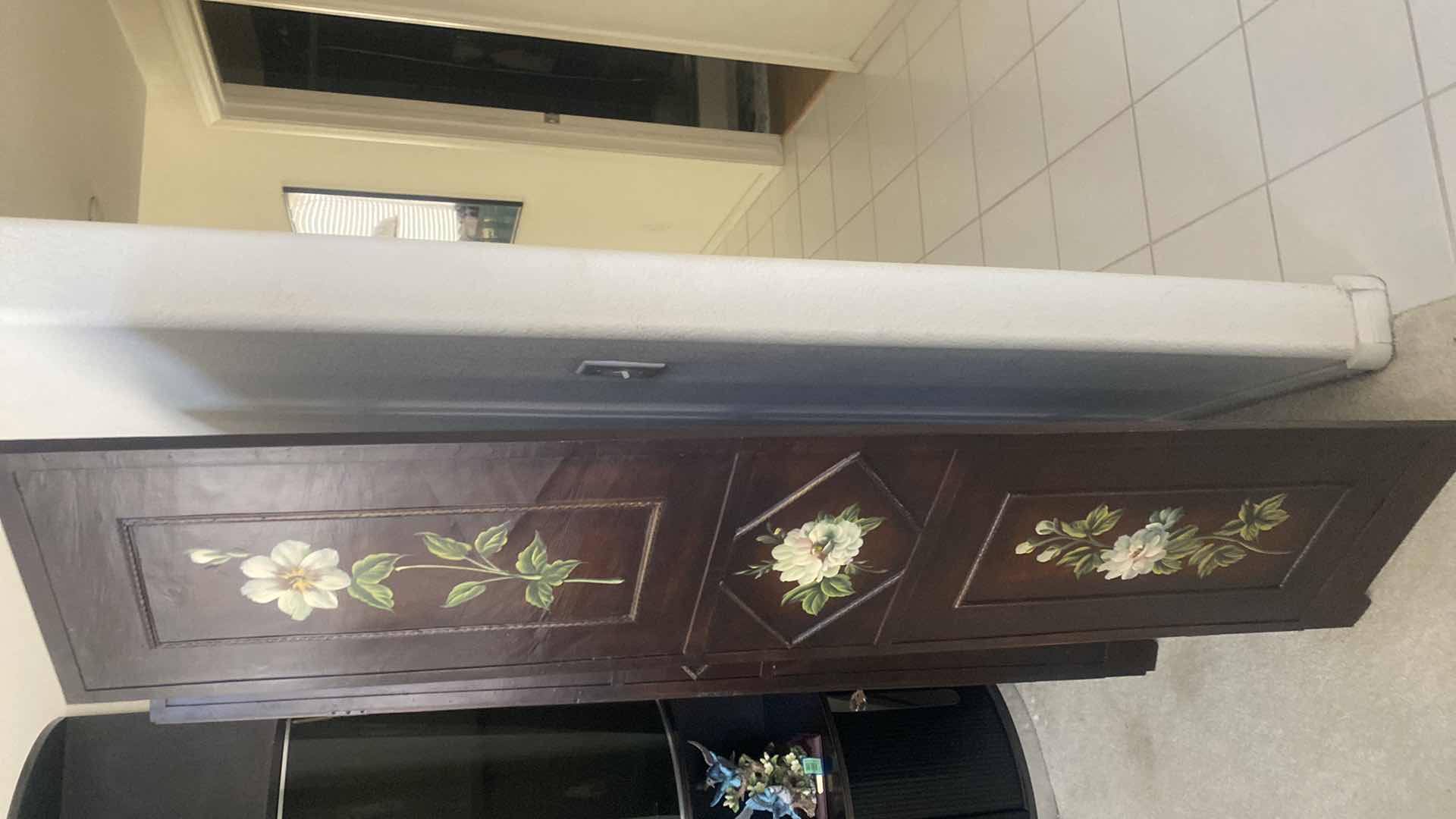 Photo 1 of 4 PANEL WOOD W/FLORALS ROOM DIVIDER EACH PANEL 16” X 71” - 2 AVAILABLE EACH SOLD SEPARATELY