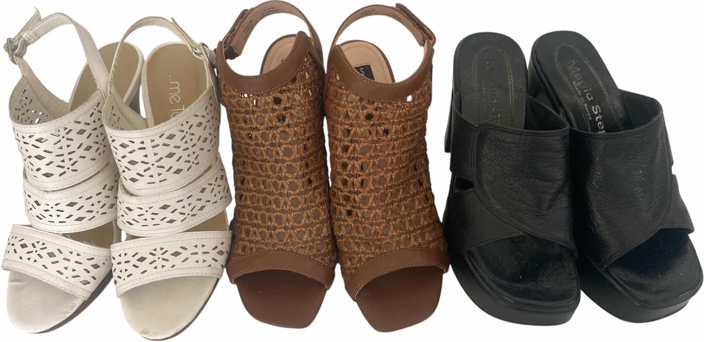 Photo 1 of 3 - WOMENS OPEN TOE SANDALS SIZE 7 1/2