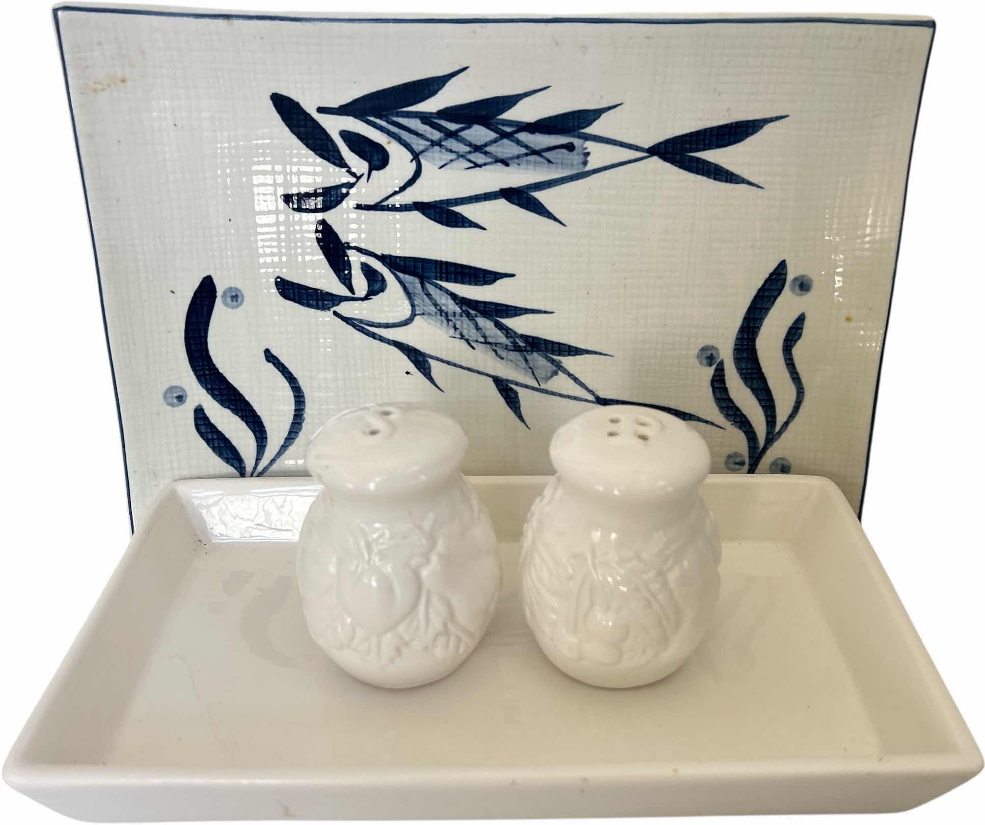 Photo 1 of 2 PORCELAIN TRAYS AND SALT AND PEPPER SET
