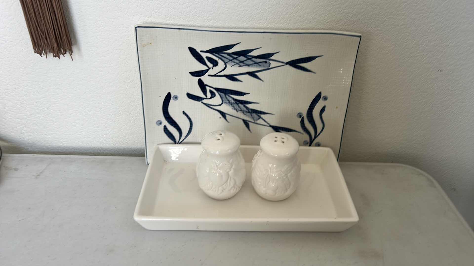 Photo 1 of 2 PORCELAIN TRAYS AND SALT AND PEPPER SET