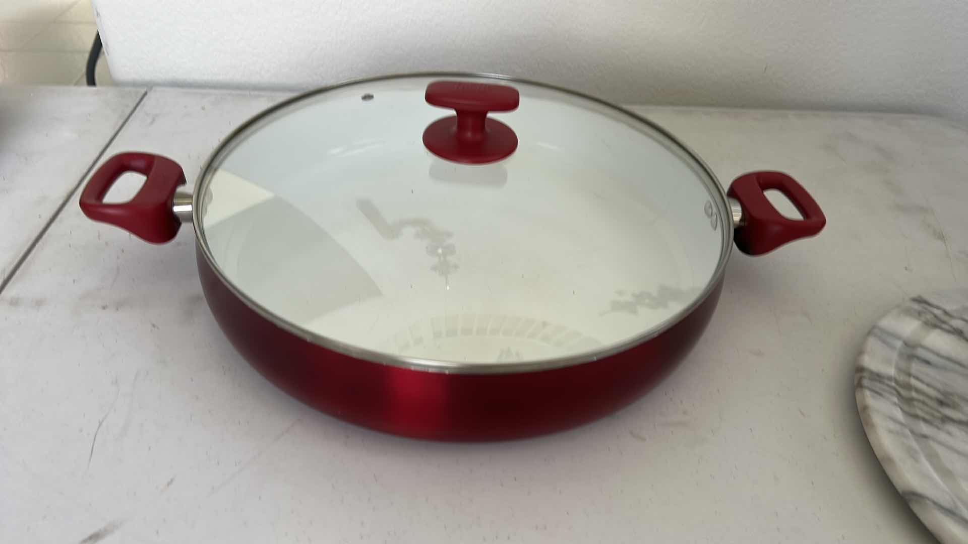 Photo 1 of 14.5” SKILLET AND MARBLE TRIVIT