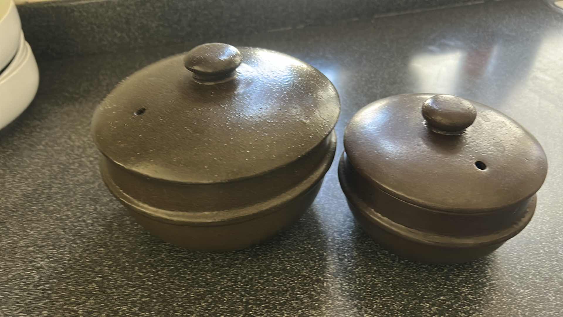 Photo 1 of HEAVY POTTERY SOUP BOWLS (LARGEST 7” x H5”