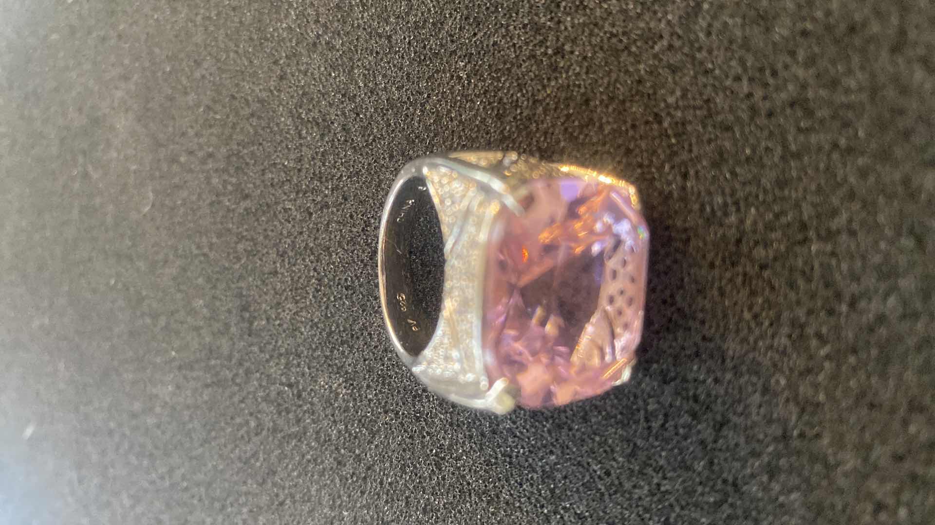 Photo 2 of STERLING SILVER RING WITH GEMSTONE APPROX SIZE 5-6