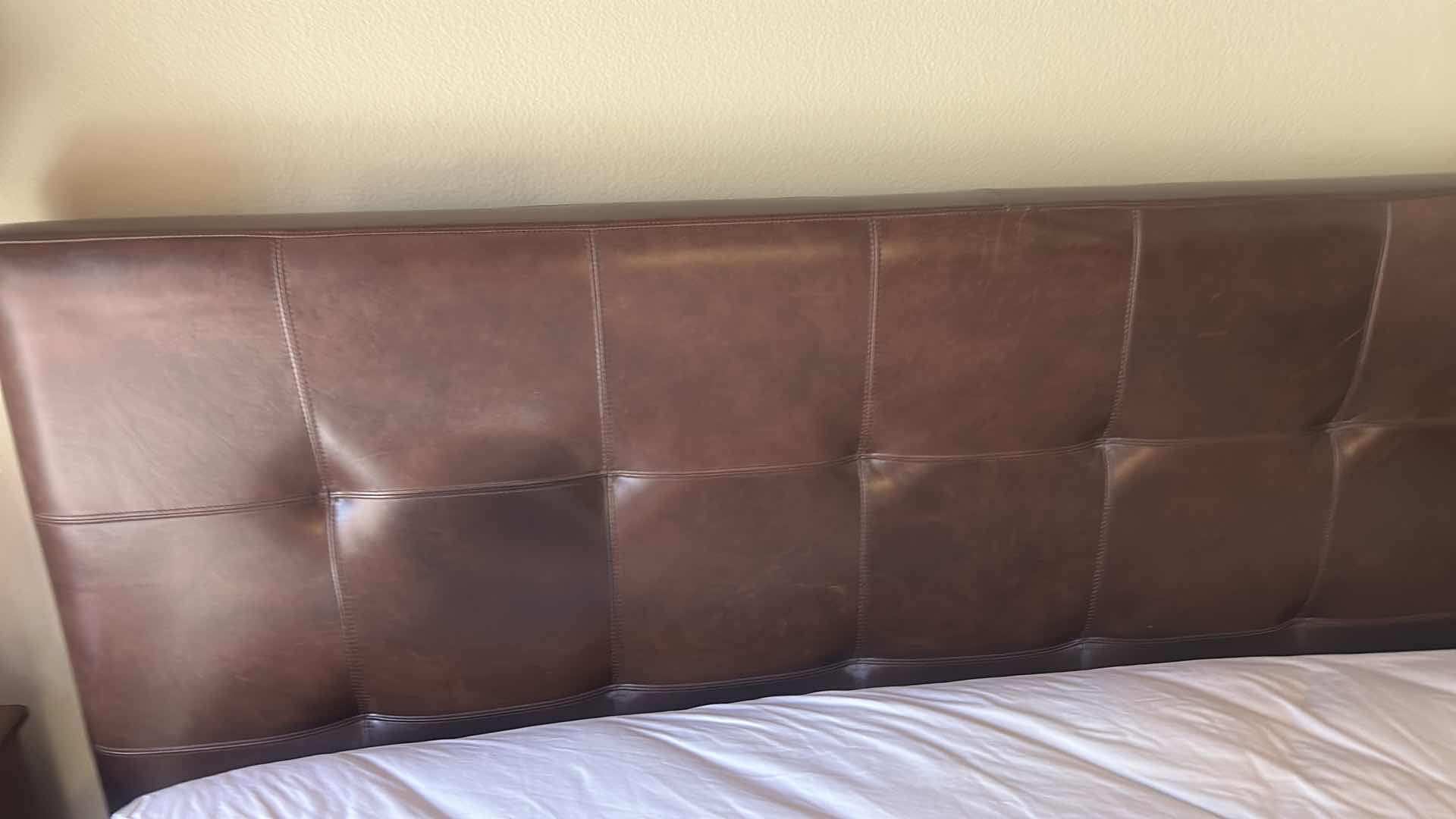 Photo 1 of KING DARK BROWN BONDED LEATHER HEADBOARD 79” x H51”