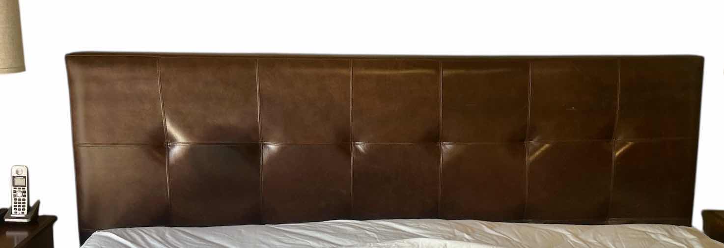 Photo 1 of KING DARK BROWN BONDED LEATHER HEADBOARD 79” x H51”