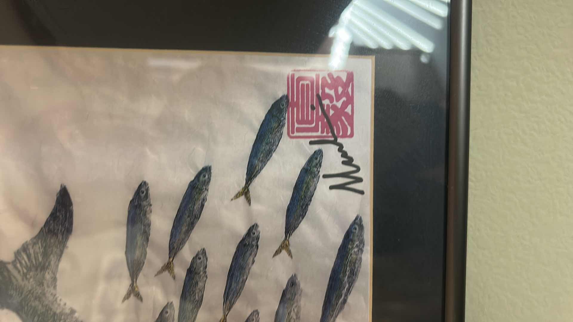 View 3 of FRAMED, “MAUNA LUA BAY” FISH SIGNED ARTWORK 16“ x H10 1/2“
