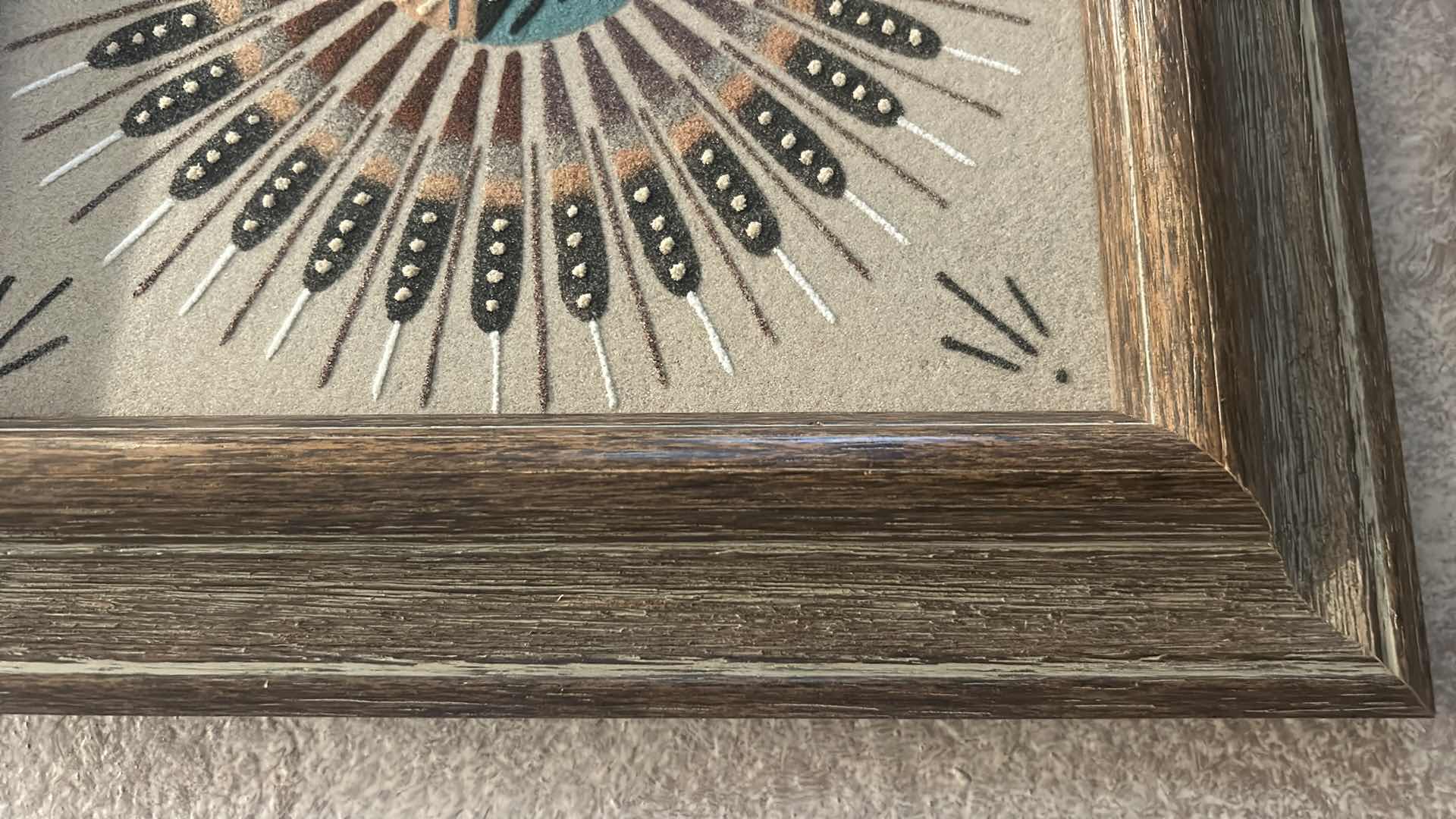 Photo 1 of FRAMED NAVAJO SAND PAINTING ARTWORK  11.25” x 11.25”