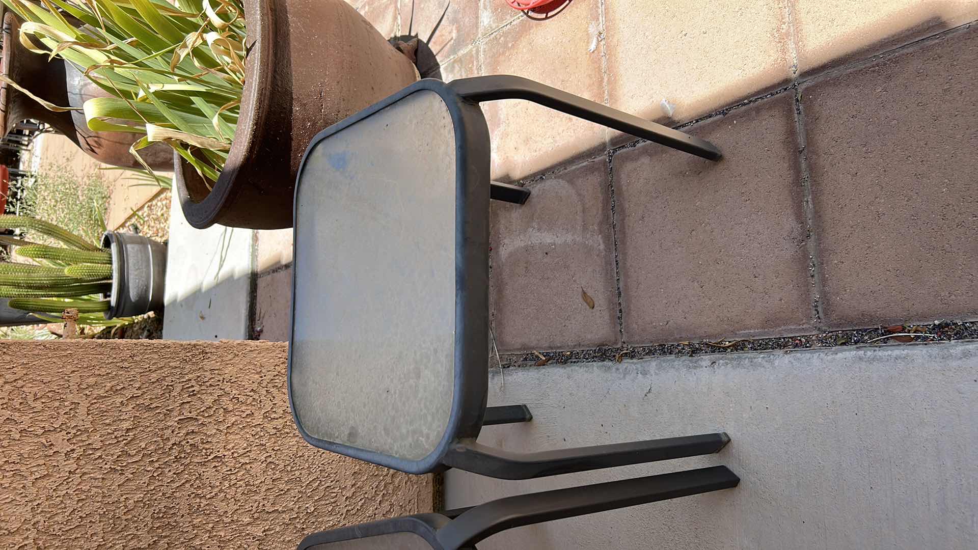 Photo 1 of 2 TEMPERED GLASS TOP METAL SIDE TABLES 16” x 16” x H17”