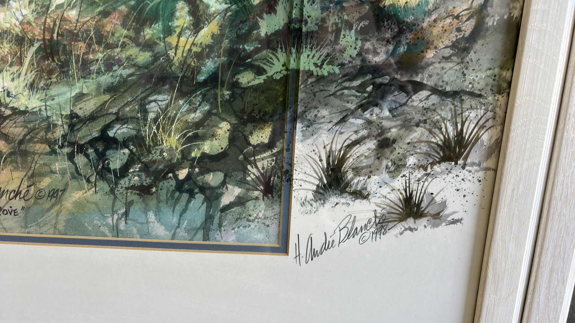 Photo 1 of FRAMED DESERT OASIS SIGNED ARTWORK AND SIGNED MATTING 46” x H36”