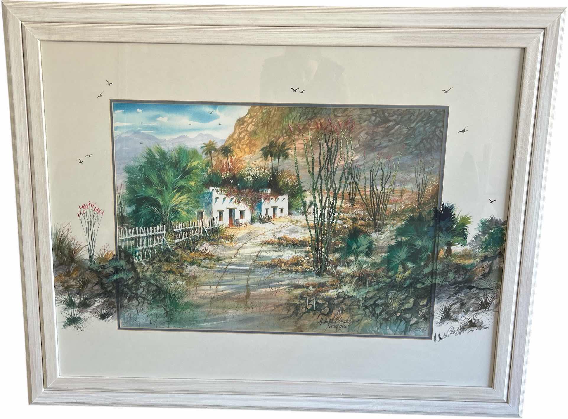 Photo 1 of FRAMED DESERT OASIS SIGNED ARTWORK AND SIGNED MATTING 46” x H36”