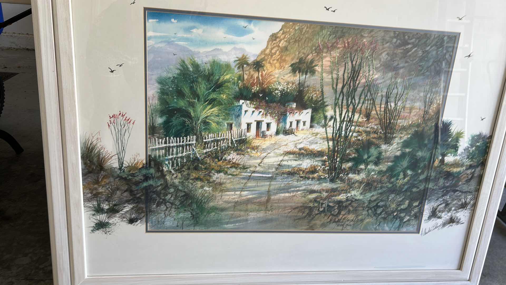 Photo 1 of FRAMED DESERT OASIS SIGNED ARTWORK AND SIGNED MATTING 46” x H36”