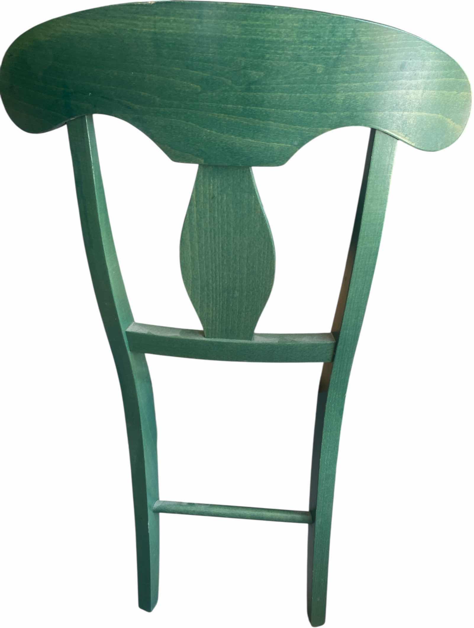 Photo 1 of GREEN DINING CHAIR WITH STRAW SEAT