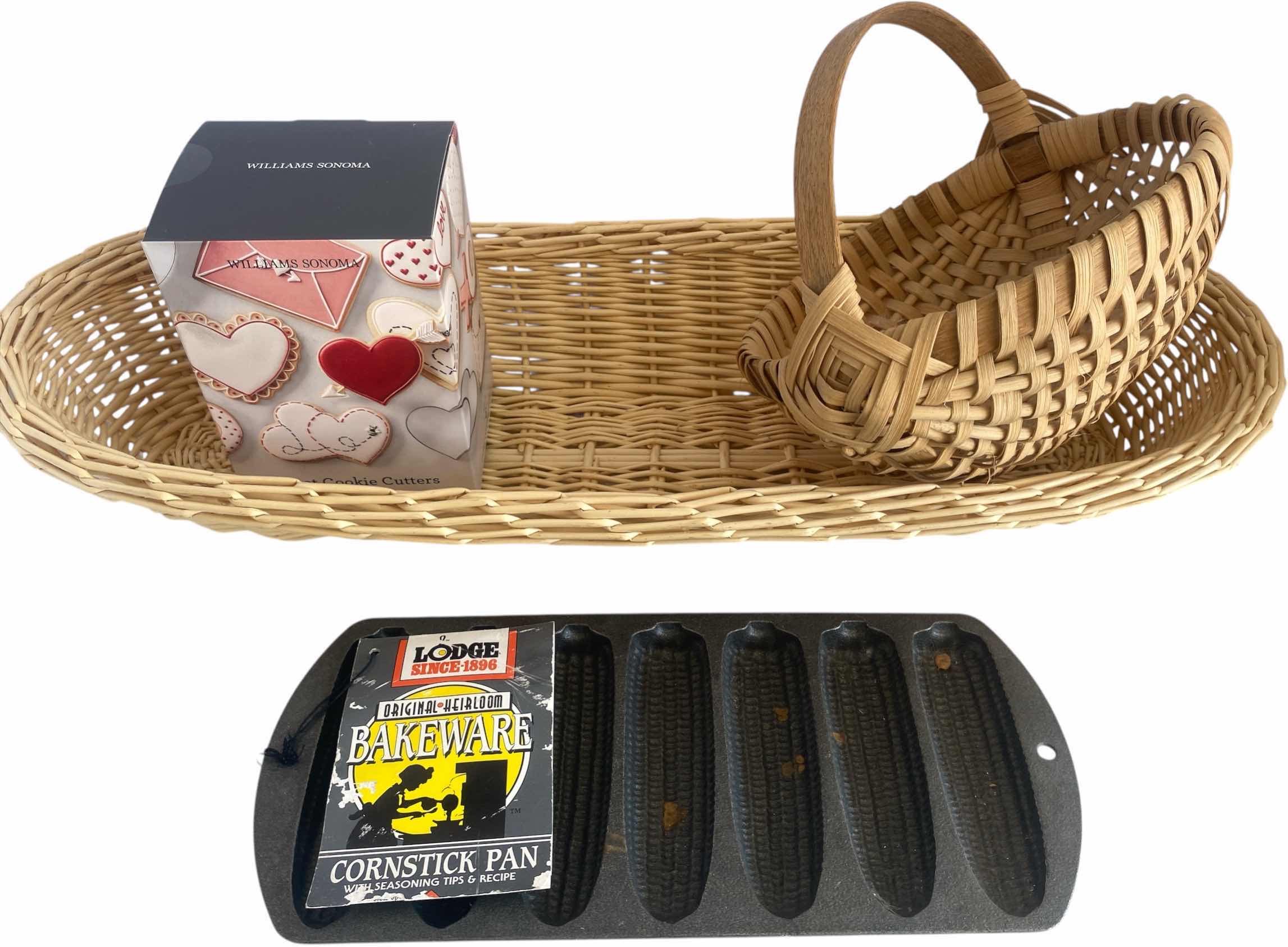 Photo 1 of CORNSTARCH PAN & COOKIE CUTTERS & 2 BASKETS