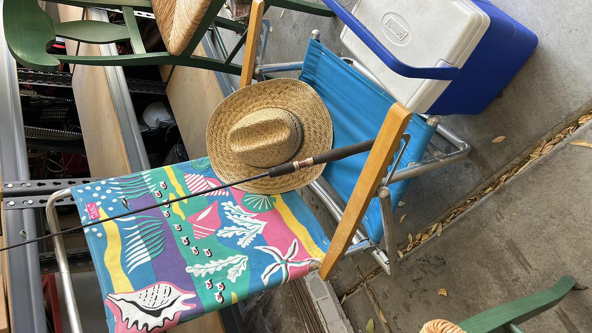 Photo 1 of FOLDING CHAIR, ICE CHEST, FISHING ROD (NO REEL) SUN HAT