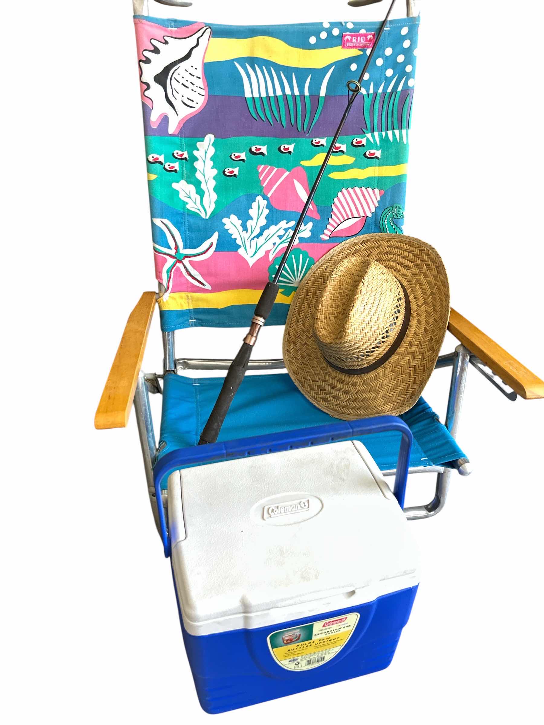Photo 1 of FOLDING CHAIR, ICE CHEST, FISHING ROD (NO REEL) SUN HAT