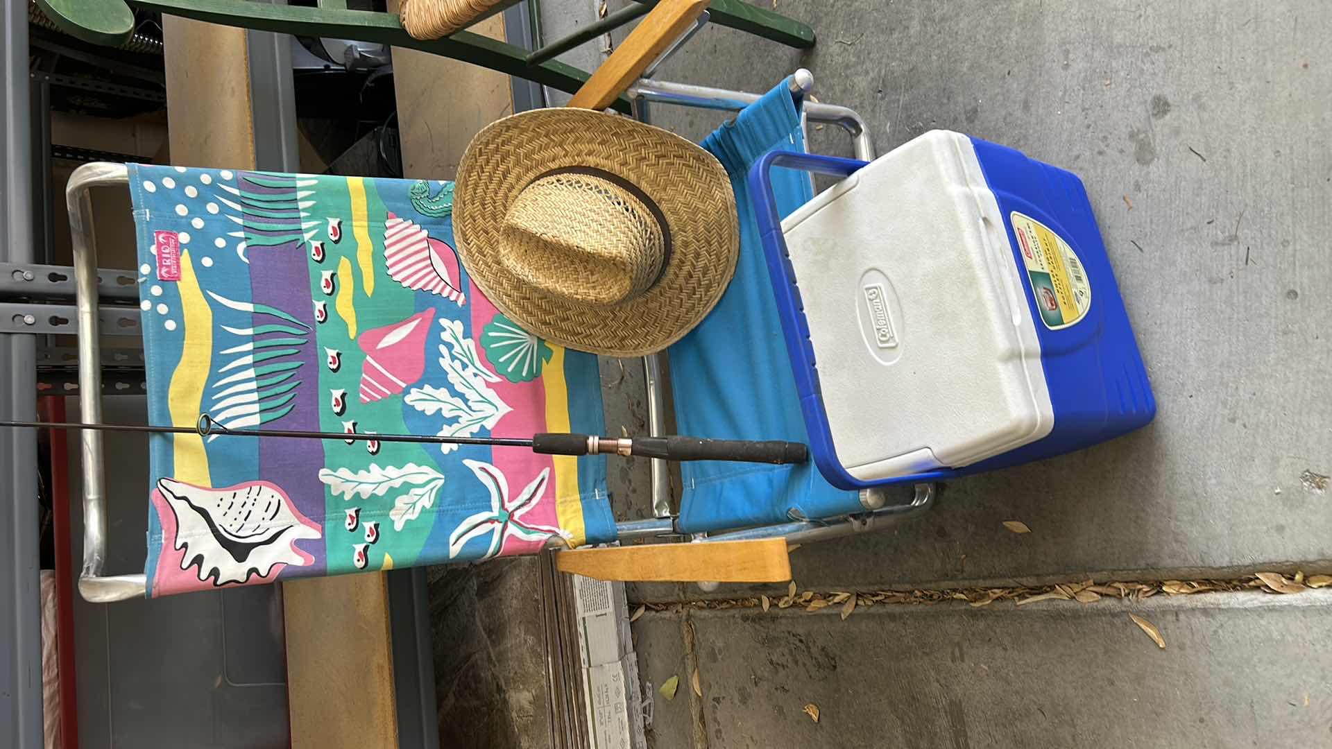 Photo 1 of FOLDING CHAIR, ICE CHEST, FISHING ROD (NO REEL) SUN HAT