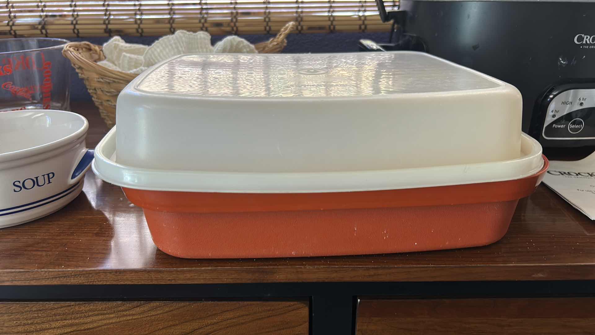 Photo 1 of KITCHEN ITEMS - CROCK POT, BREAD WARMING BASKET, BOWLS AND MORE