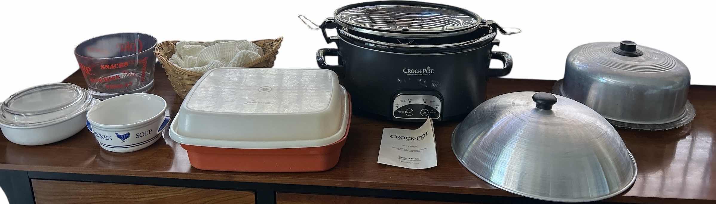 Photo 1 of KITCHEN ITEMS - CROCK POT, BREAD WARMING BASKET, BOWLS AND MORE