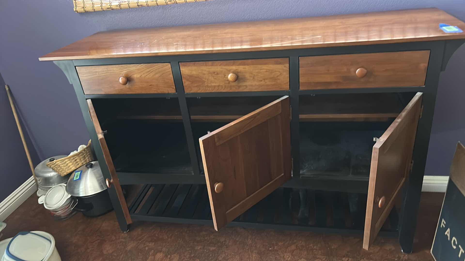 Photo 1 of ETHAN ALLEN WOOD BUFFET CABINET 64“ x 19“ x H40 1/2“