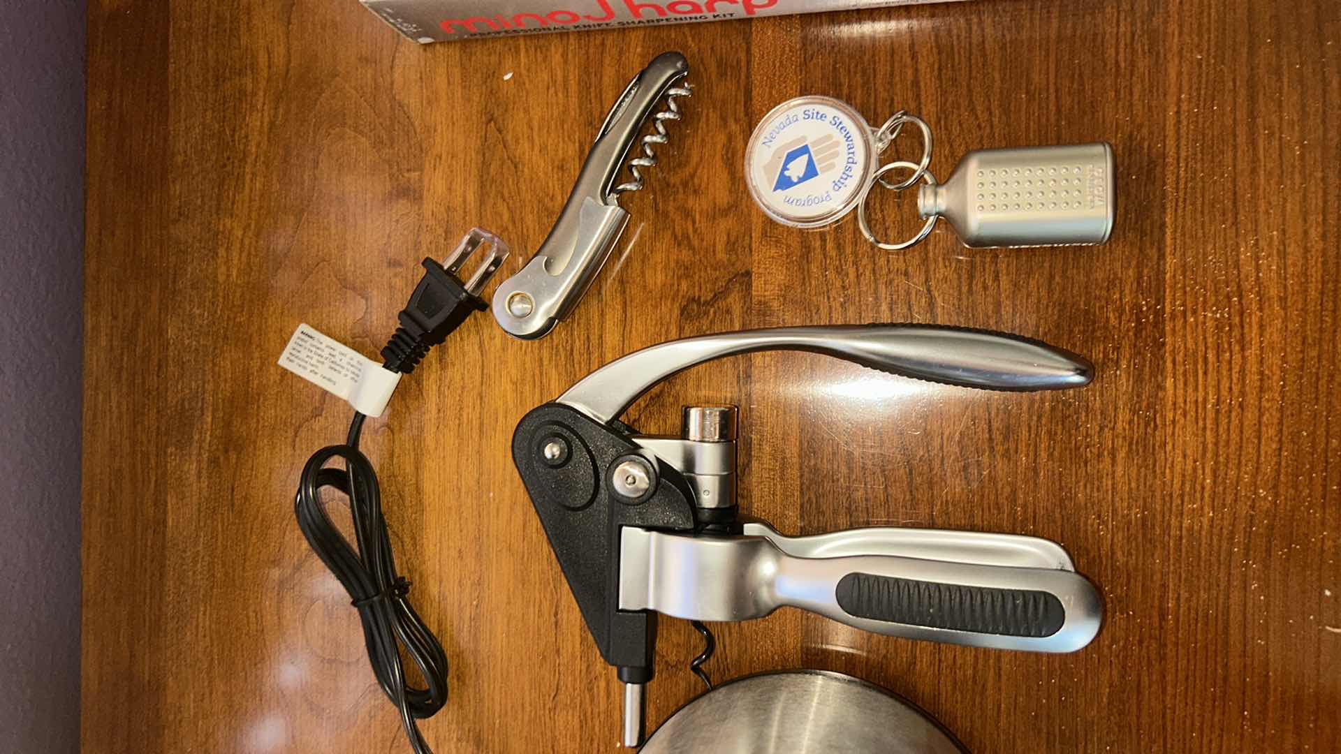 Photo 1 of KITCHEN ITEMS - WINE OPENERS, KNIFE SHARPENING KIT, MINI SLOW COOKER AND CUTTING BOARD