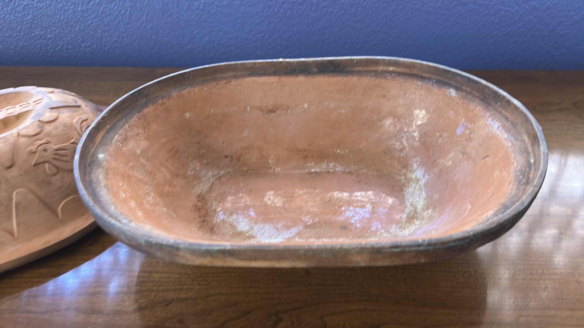 Photo 1 of CLAY OVENWARE Römertopf terracotta clay baker, also known as a clay roaster or Dutch oven. 12 1/2” x 9” x H7”