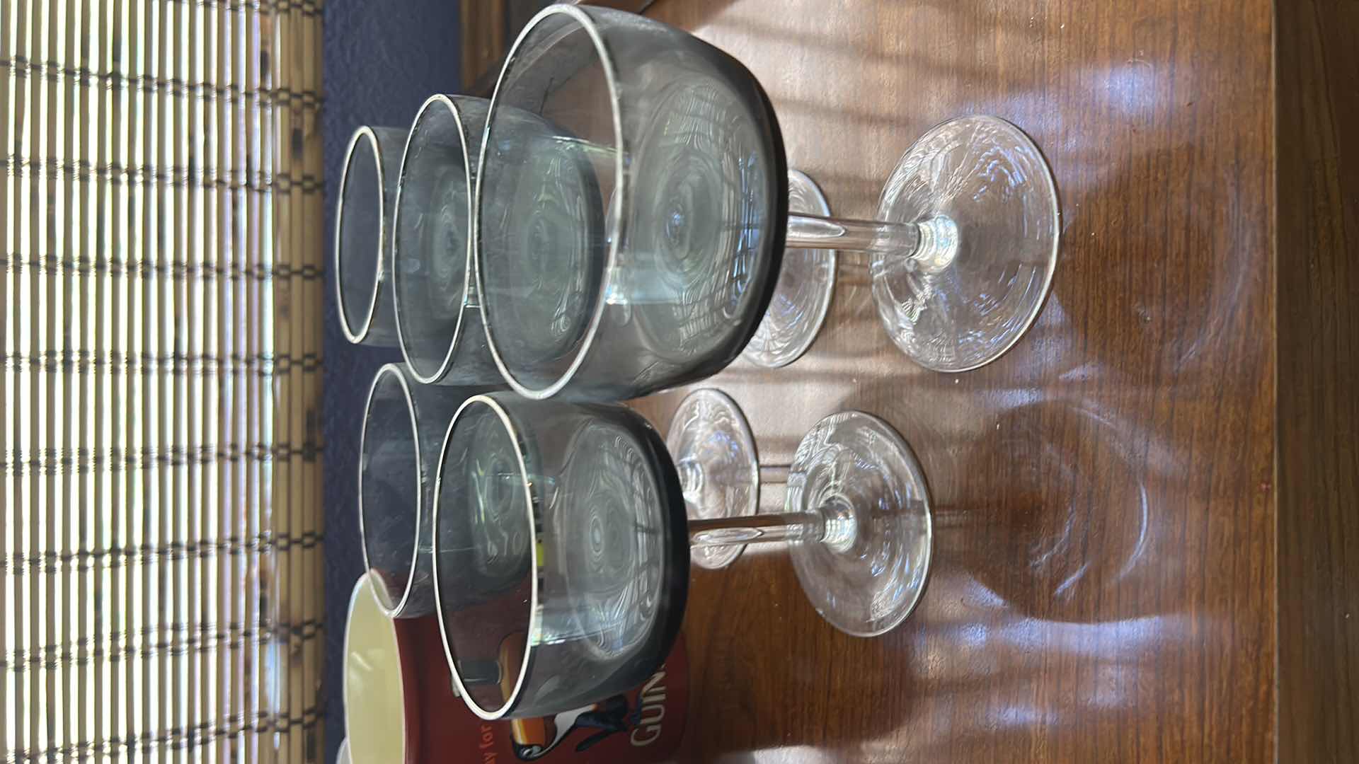 Photo 1 of 5 VINTAGE STEMWARE GLASSES AND 3 COFFEE MUGS