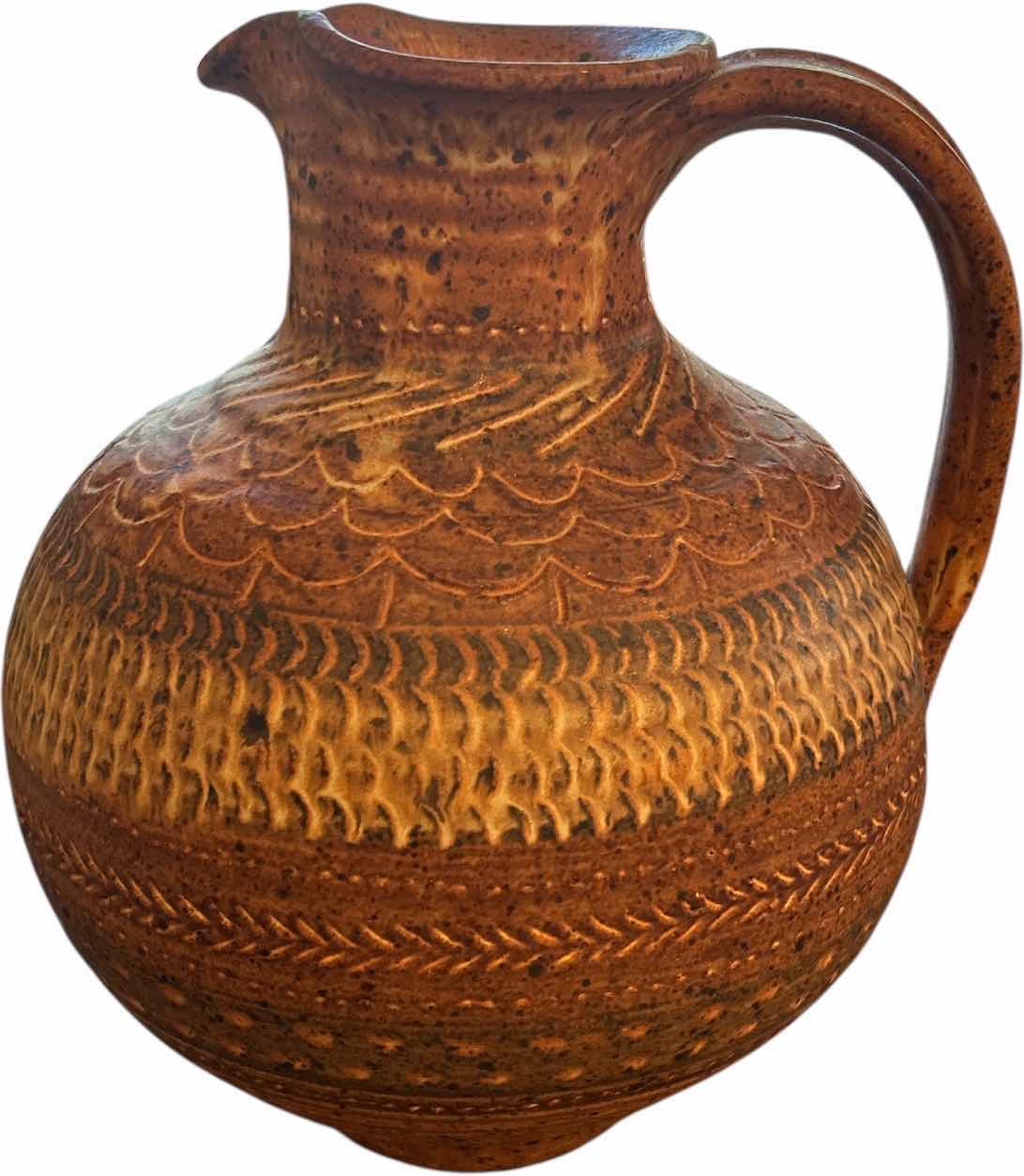 Photo 1 of INITIALED POTTERY PITCHER H9.5”