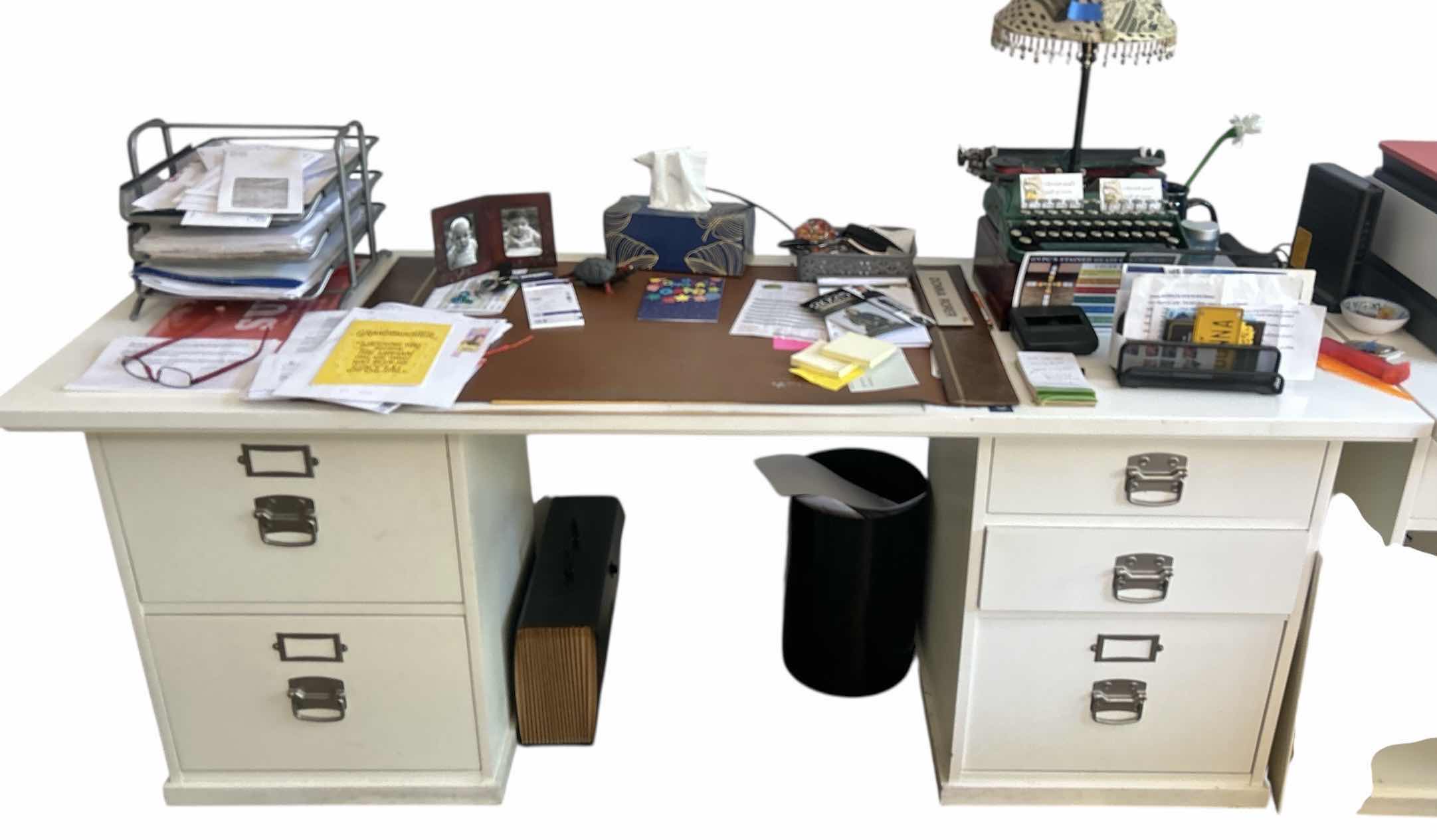 Photo 1 of 3 PC WHITE DESK 70” x 23” x H 29.5”