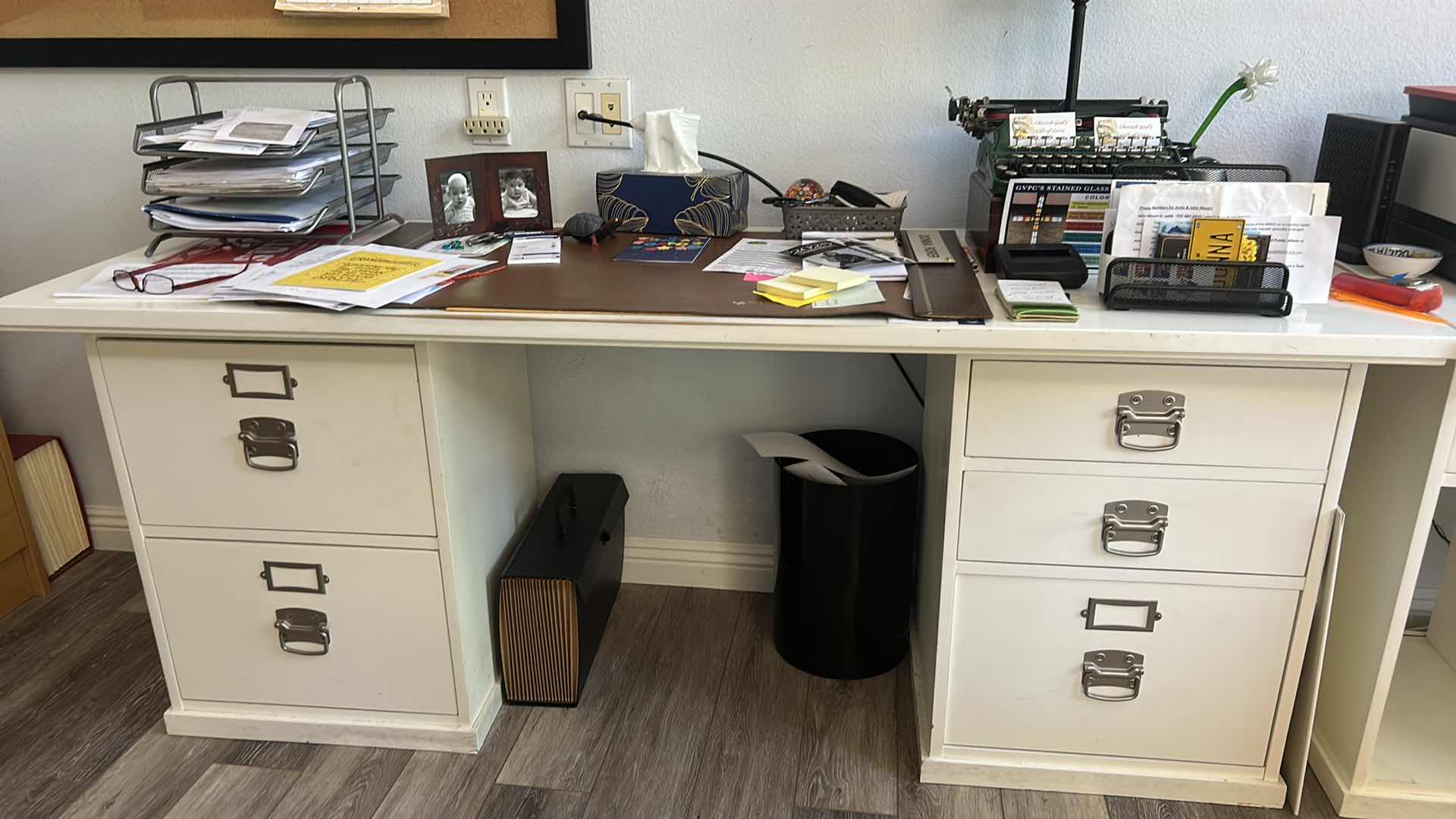 Photo 1 of 3 PC WHITE DESK 70” x 23” x H 29.5”