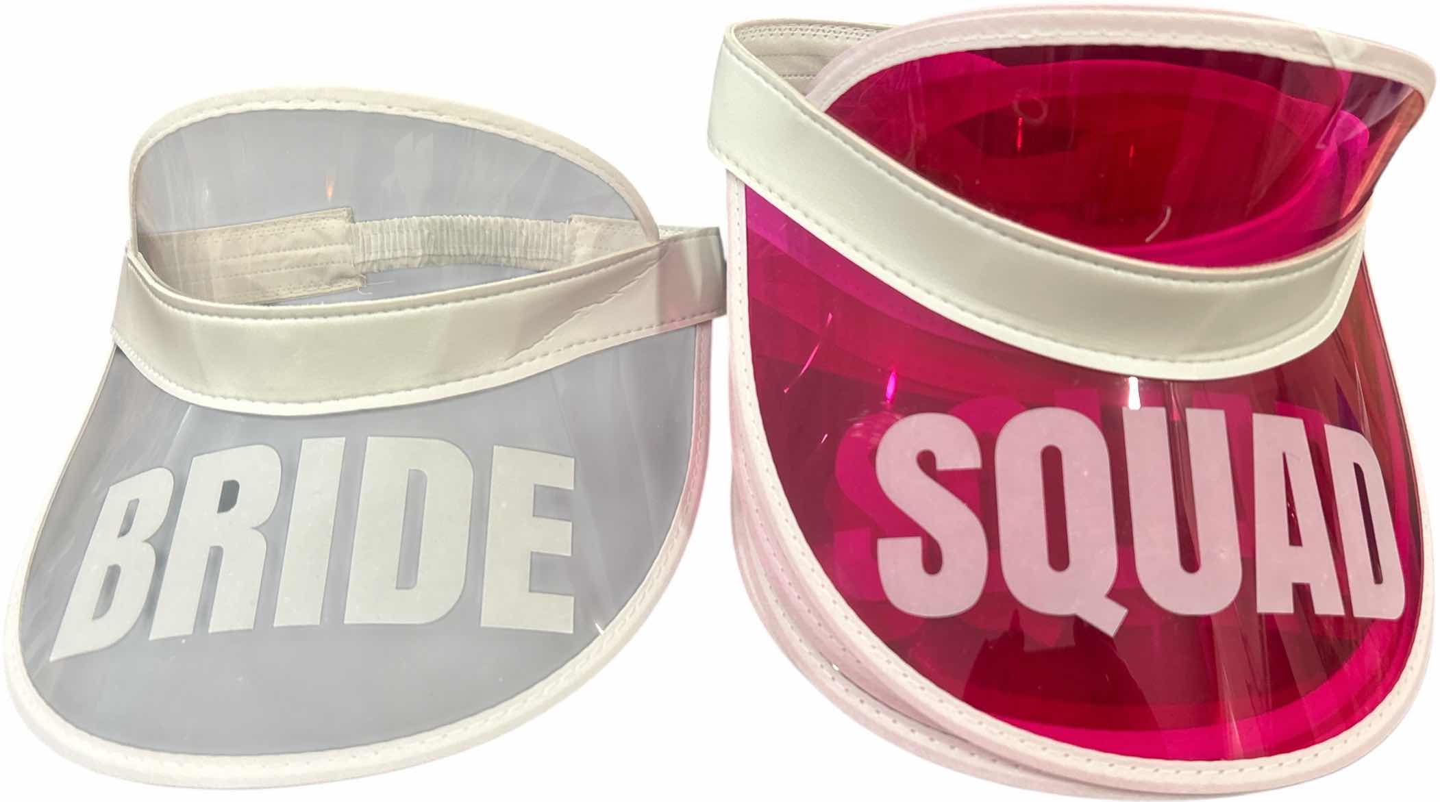 Photo 1 of NEW - 7 WOMENS VISORS, 1 BRIDE & 6 SQUAD
