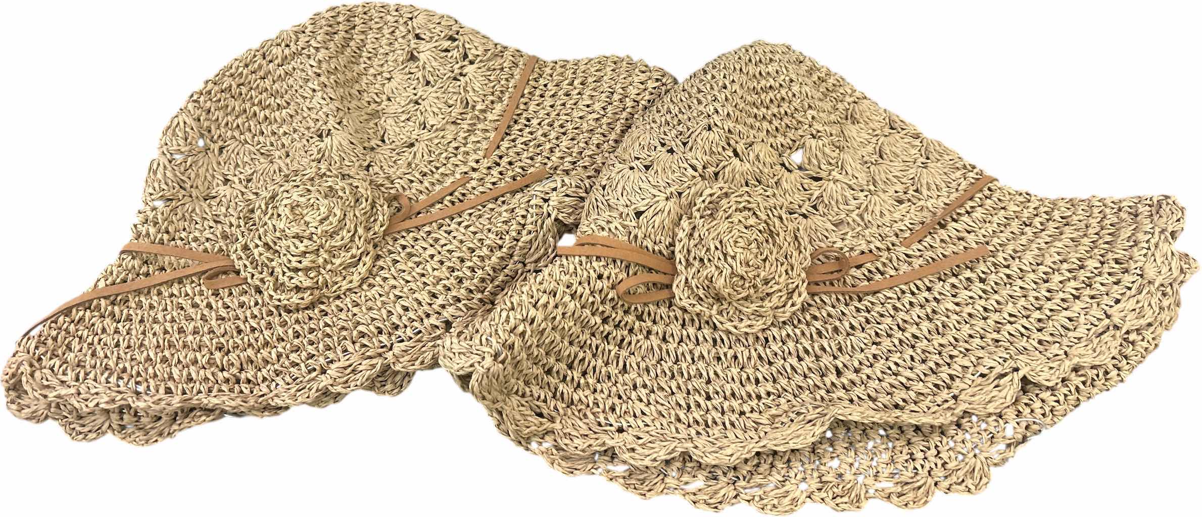Photo 1 of NEW - 2 WOMENS ADJUSTABLE STRAW HATS