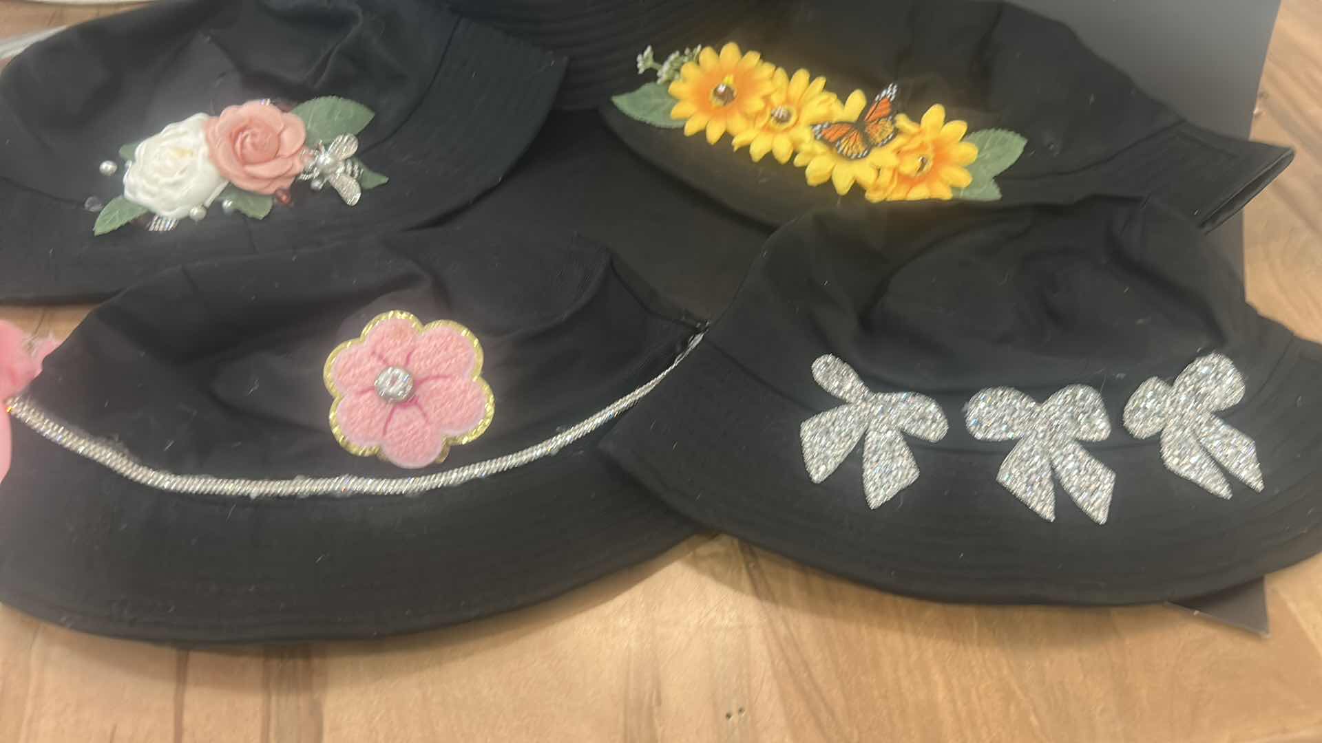 Photo 1 of NEW - 5 BLACK BUCKET HATS