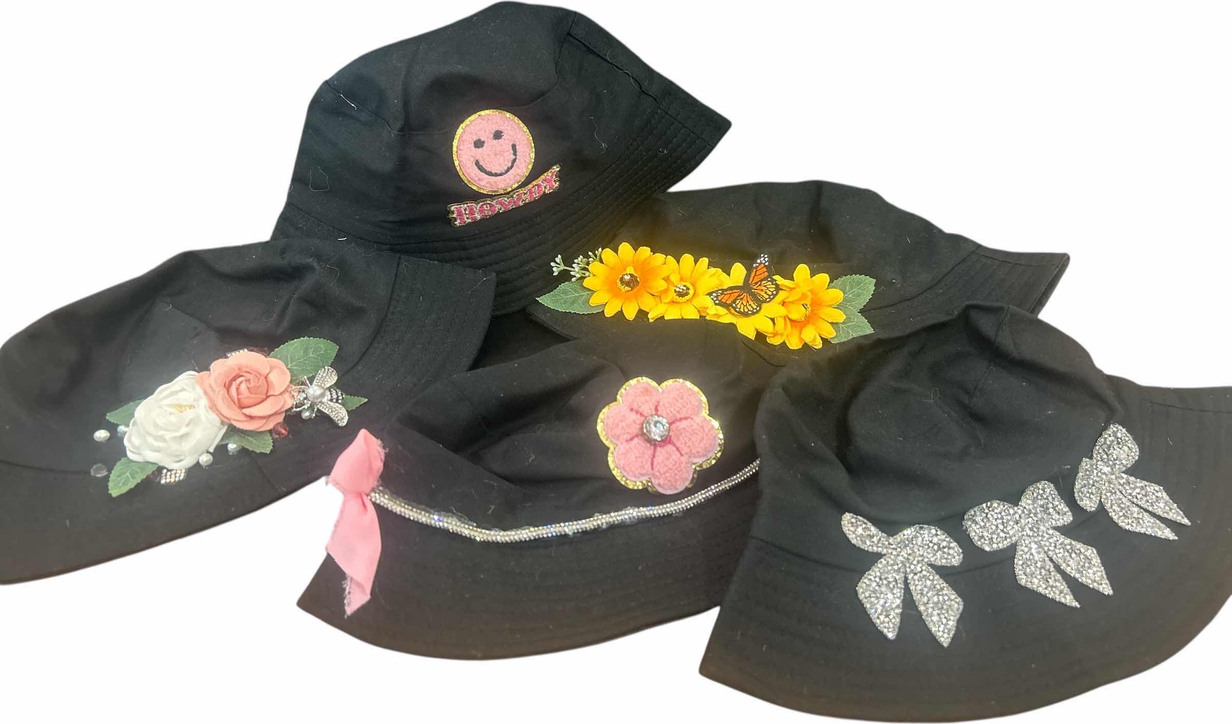 Photo 1 of NEW - 5 BLACK BUCKET HATS